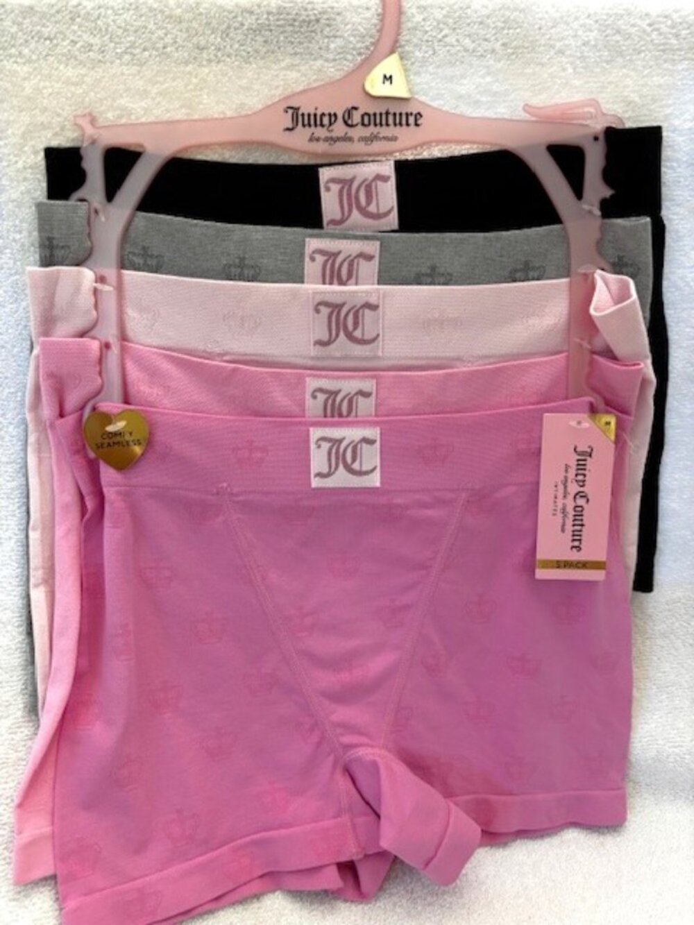Juicy Couture 5-pack boy shorts in 5 colors NWT Size M